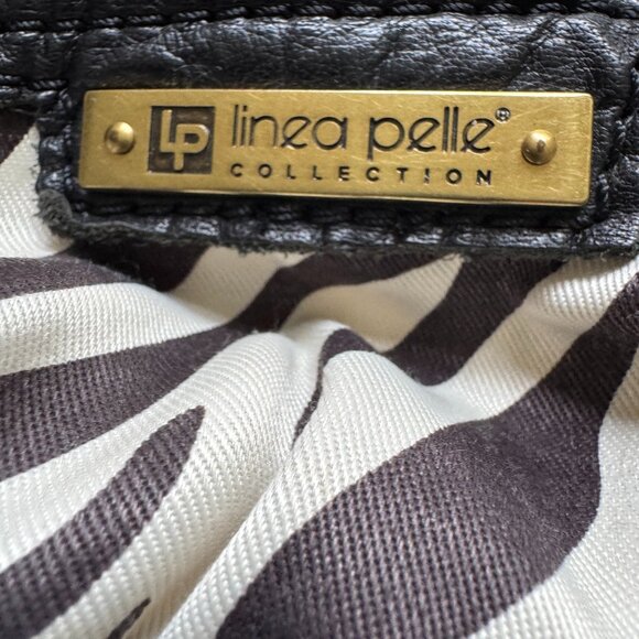 Linea Pelle Black Leather Shoulder Handbag Tote Soft Weighty Leather - Picture 4 of 16